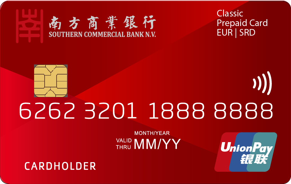 UnionPay EUR Classic prepaidkaart